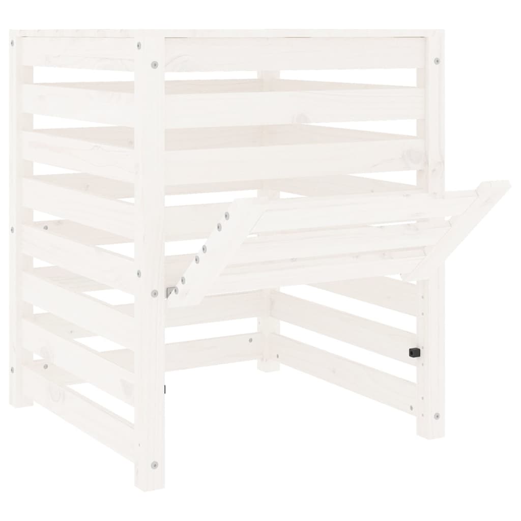 Compostiera Bianca 63,5x63,5x77,5 cm in Legno Massello di Pino cod mxl 41301