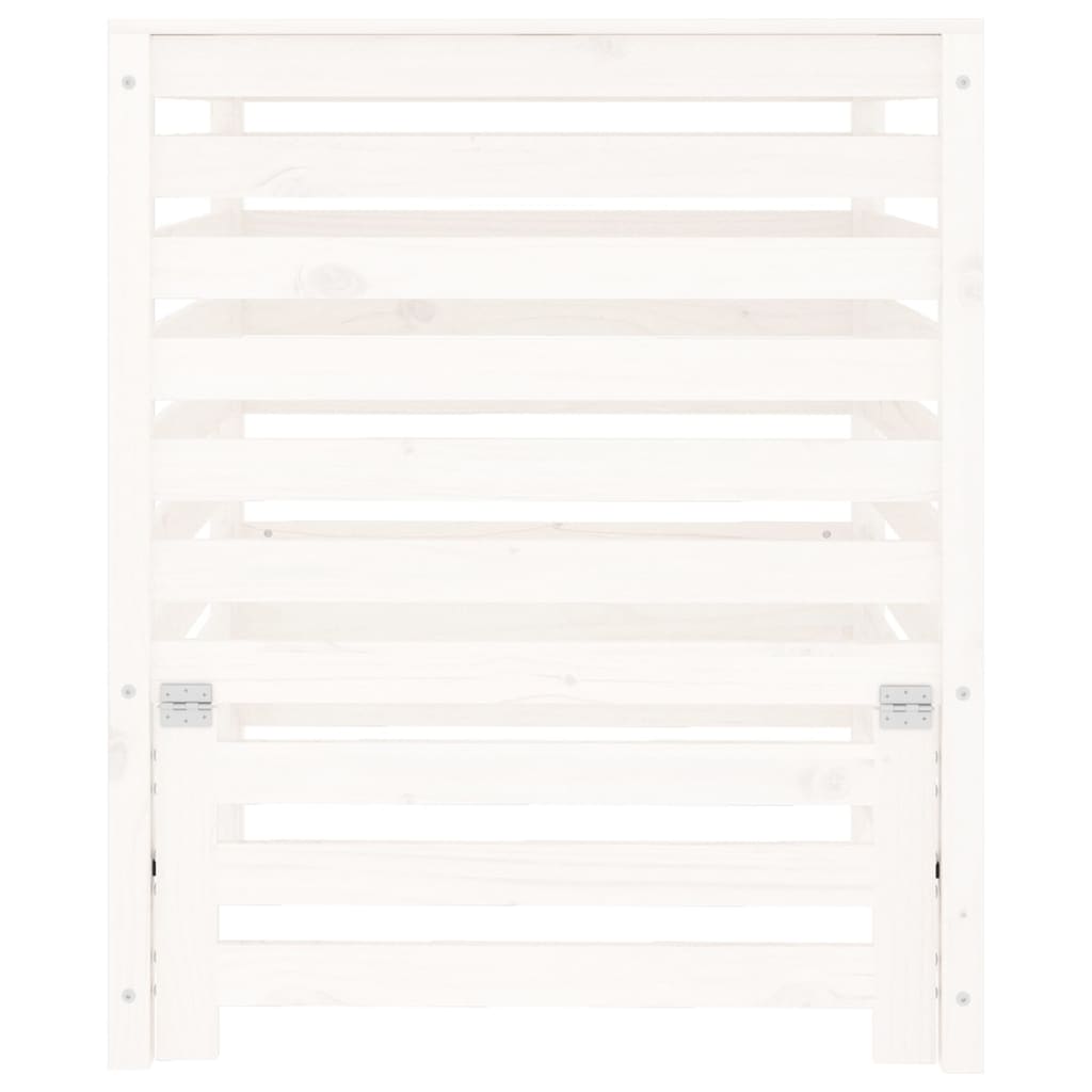 Compostiera Bianca 82,5x82,5x99,5 cm in Legno Massello di Pino cod mxl 44369