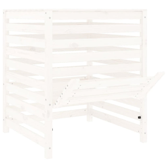 Compostiera Bianca 82,5x82,5x99,5 cm in Legno Massello di Pino cod mxl 44369