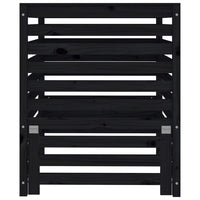 Compostiera Nera 82,5x82,5x99,5 cm in Legno Massello di Pino 823819