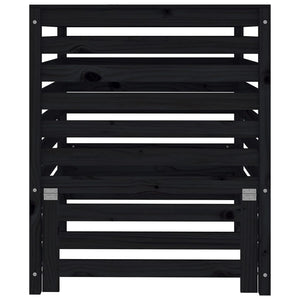 Compostiera Nera 82,5x82,5x99,5 cm in Legno Massello di Pino 823819