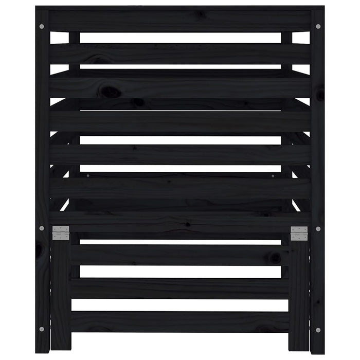 Compostiera Nera 82,5x82,5x99,5 cm in Legno Massello di Pino 823819