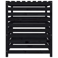 Compostiera Nera 82,5x82,5x99,5 cm in Legno Massello di Pino 823819