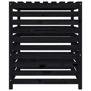 Compostiera Nera 82,5x82,5x99,5 cm in Legno Massello di Pino 823819