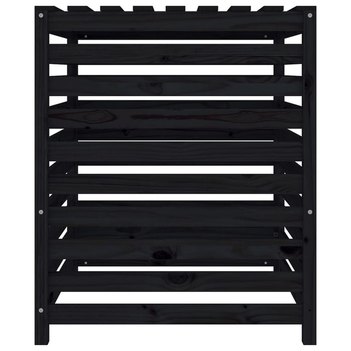 Compostiera Nera 82,5x82,5x99,5 cm in Legno Massello di Pino 823819