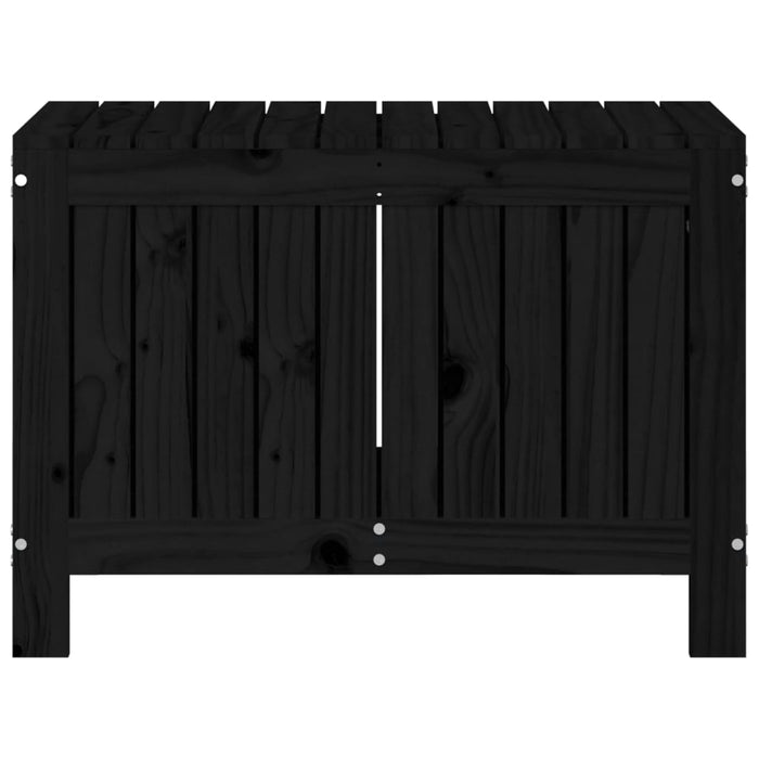 Contenitore da Giardino Nero 76x42,5x54 cm Legno Massello Pino 823826