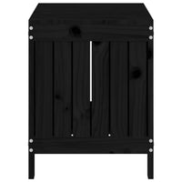 Contenitore da Giardino Nero 76x42,5x54 cm Legno Massello Pino 823826