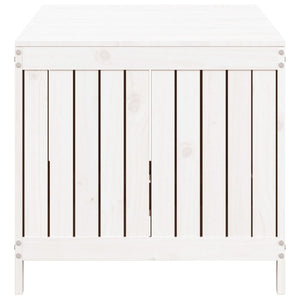 Contenitore da Giardino Bianco 147x68x64 cm Legno Massello Pino 823851