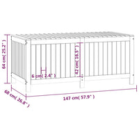Contenitore da Giardino Nero 147x68x64cm Legno Massello di Pino 823854