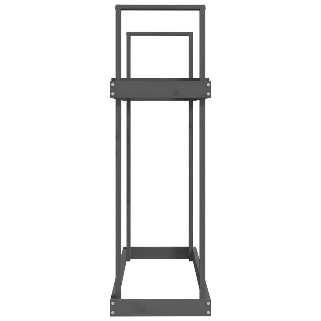 Portalegna-Scaffale per Legna Grigio 110x35x108,5 cm in Legno Massello di Pino