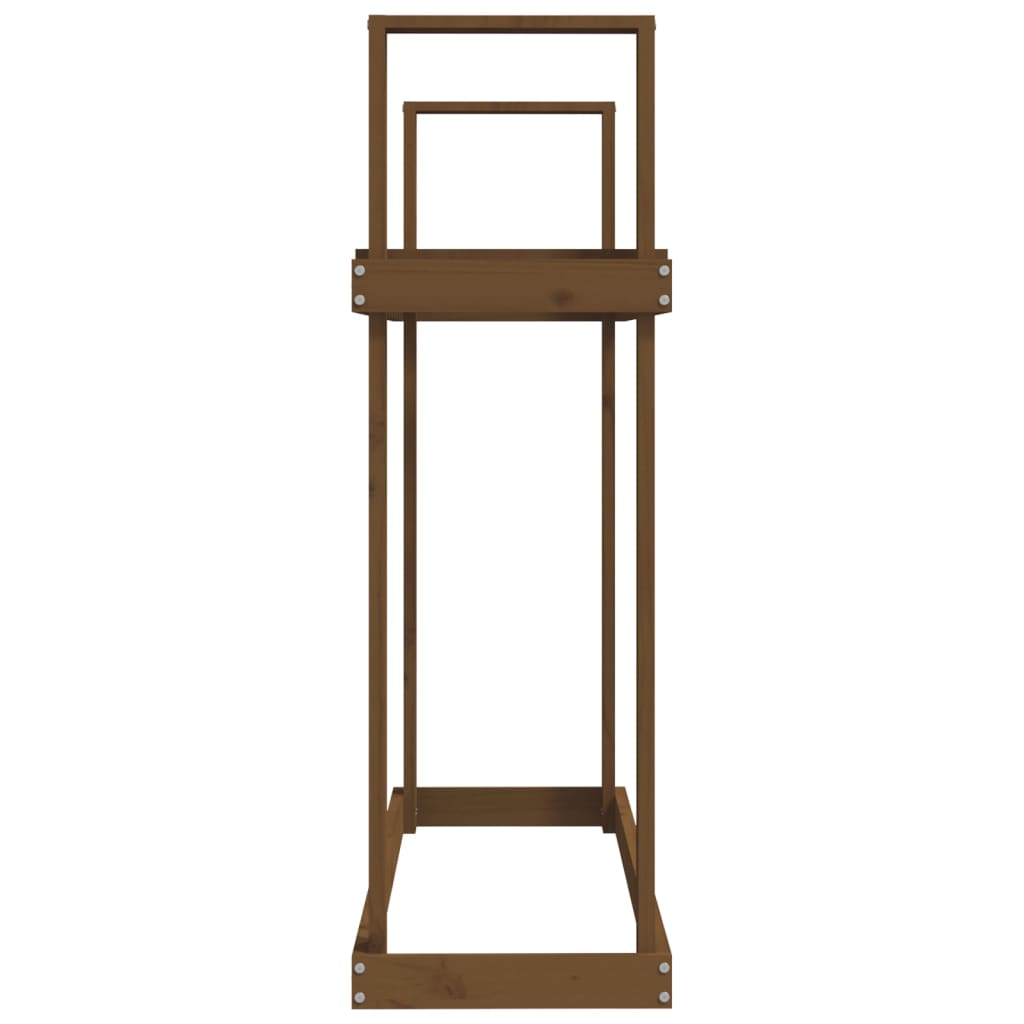 Portalegna-Scaffale per Legna Ambra 110x35x108,5 cm in Legno Massello di Pino