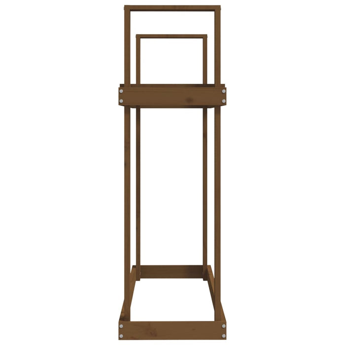 Portalegna-Scaffale per Legna Ambra 110x35x108,5 cm in Legno Massello di Pino