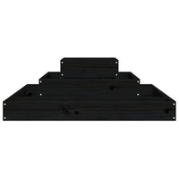 Fioriera Nera 80x80x27 cm in Legno Massello di Pino