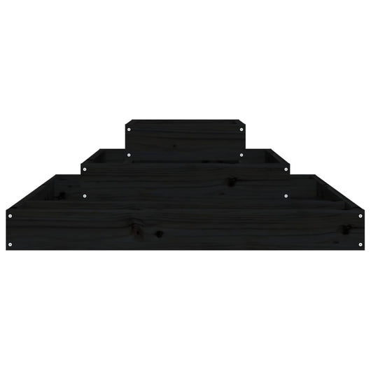 Vassoio per fioriera aiuola rialzata piante fiori terrazza giardino 80 x 80 x 27 cm legno massiccio di pino nero 02_0037906