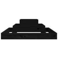 Fioriera Nera 80x80x27 cm in Legno Massello di Pino