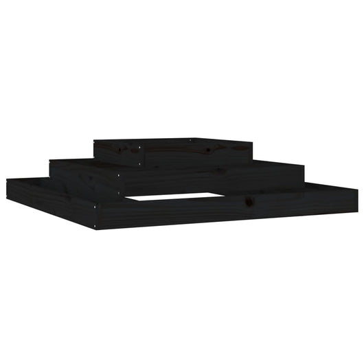 Vassoio per fioriera aiuola rialzata piante fiori terrazza giardino 110 x 110 x 27 cm legno massiccio di pino nero 02_0037313
