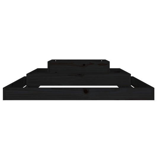 Vassoio per fioriera aiuola rialzata piante fiori terrazza giardino 110 x 110 x 27 cm legno massiccio di pino nero 02_0037313