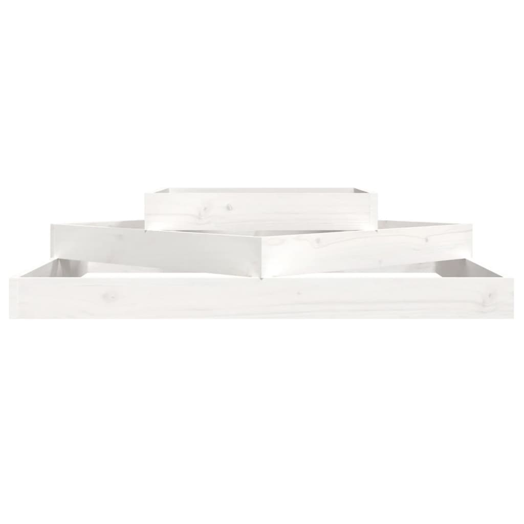 Fioriera Bianca 112x112x27 cm in Legno Massello di Pino 823886