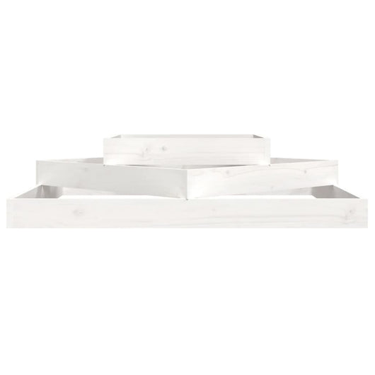 Vassoio per fioriera aiuola rialzata piante fiori terrazza giardino 112 x 112 x 27 cm legno massiccio di pino bianco 02_0037392