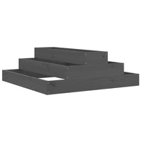 Vassoio per fioriera aiuola rialzata piante fiori terrazza giardino 80 x 80 x 27 cm legno massello di pino grigio 02_0037901