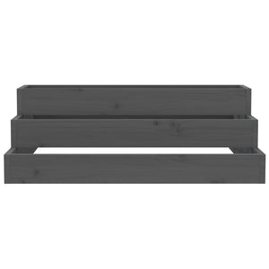 Vassoio per fioriera aiuola rialzata piante fiori terrazza giardino 80 x 80 x 27 cm legno massello di pino grigio 02_0037901