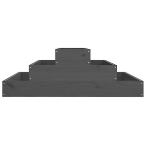 Vassoio per fioriera aiuola rialzata piante fiori terrazza giardino 80 x 80 x 27 cm legno massello di pino grigio 02_0037901