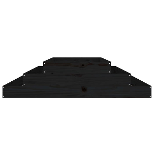 Vassoio per fioriera aiuola rialzata piante fiori terrazza giardino 110 x 110 x 27 cm legno massiccio di pino nero 02_0037314