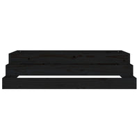 Vassoio per fioriera aiuola rialzata piante fiori terrazza giardino 110 x 110 x 27 cm legno massiccio di pino nero 02_0037314
