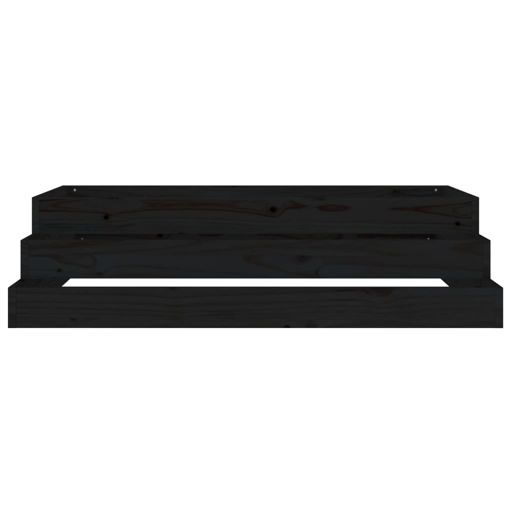 Fioriera-Vaso da Esterno-Contenitore per Piante Nera 110x110x27 cm in Legno Massello di Pino 715056