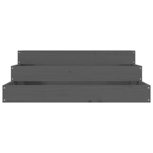 Fioriera Grigia 78x78x27 cm in Legno Massello di Pino