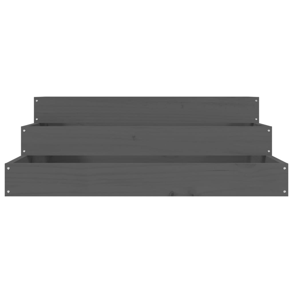 Vassoio per fioriera aiuola rialzata piante fiori terrazza giardino 78 x 78 x 27 cm legno massello di pino grigio 02_0037864