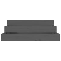 Vassoio per fioriera aiuola rialzata piante fiori terrazza giardino 78 x 78 x 27 cm legno massello di pino grigio 02_0037864