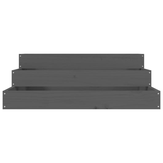 Vassoio per fioriera aiuola rialzata piante fiori terrazza giardino 78 x 78 x 27 cm legno massello di pino grigio 02_0037864