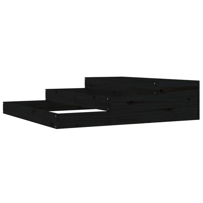 Vassoio per fioriera aiuola rialzata piante fiori terrazza giardino 107 x 107 x 27 cm legno massiccio di pino nero 02_0037296