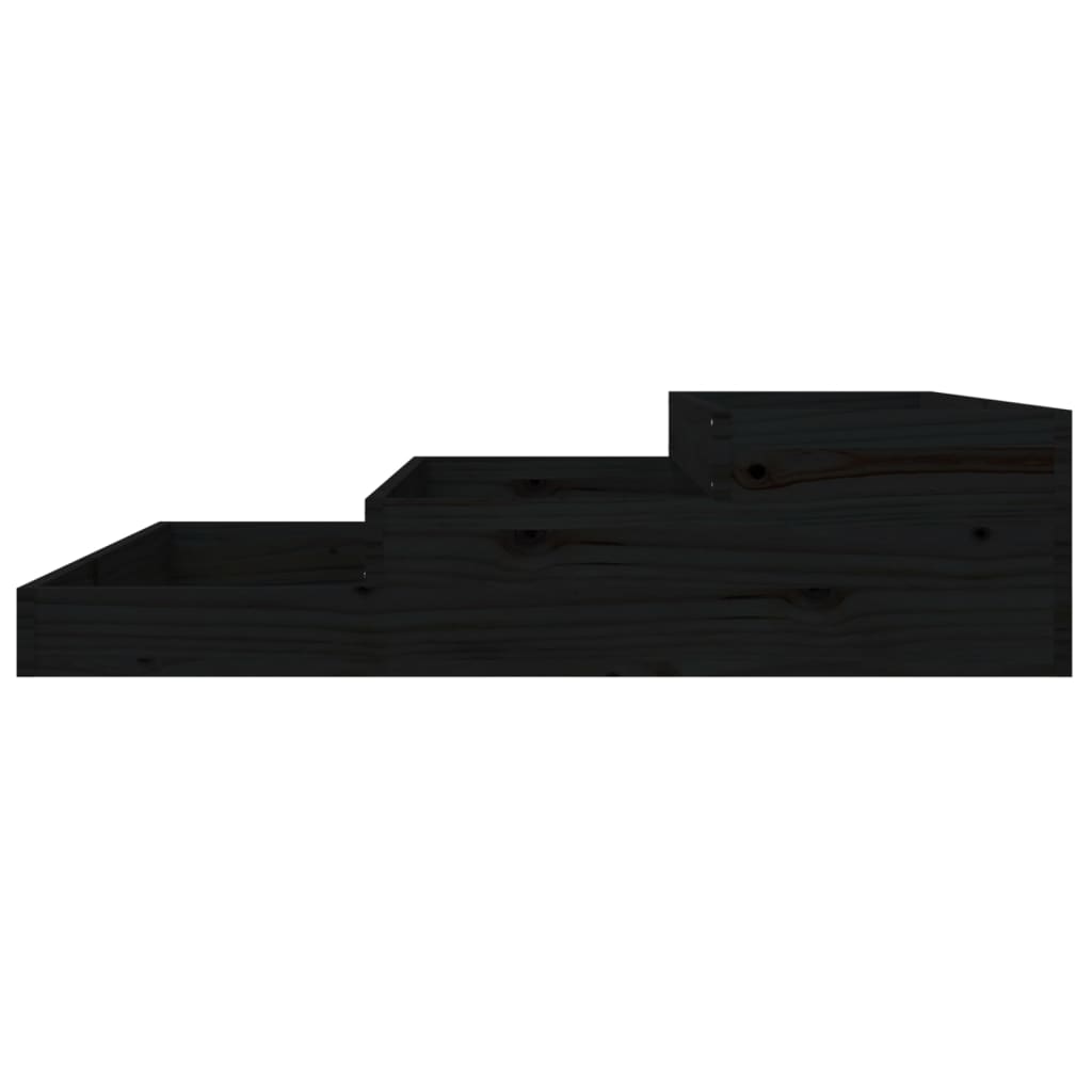 Vassoio per fioriera aiuola rialzata piante fiori terrazza giardino 107 x 107 x 27 cm legno massiccio di pino nero 02_0037296