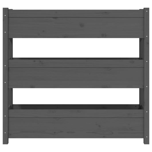 Vassoio per fioriera aiuola rialzata piante fiori terrazza giardino 112 x 25 x 104,5 cm legno massello di pino grigio 02_0037395