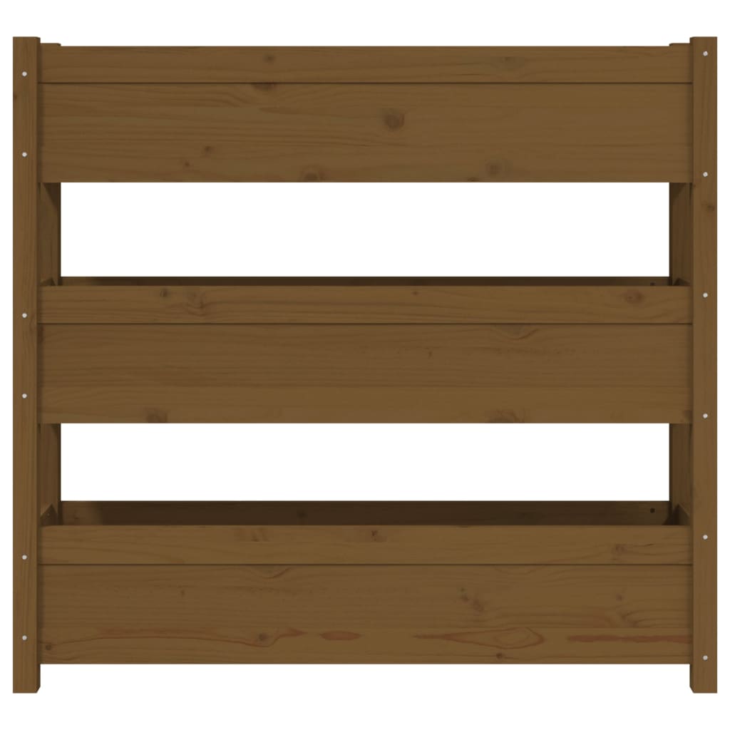 Fioriera Marrone Ambra 112x25x104,5cm in Legno Massello di Pino