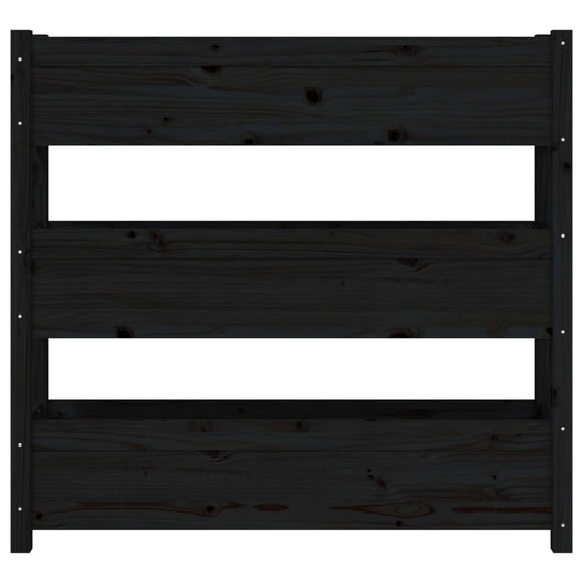Vassoio per fioriera aiuola rialzata piante fiori terrazza giardino 112 x 25 x 104,5 cm legno massiccio di pino nero 02_0037397