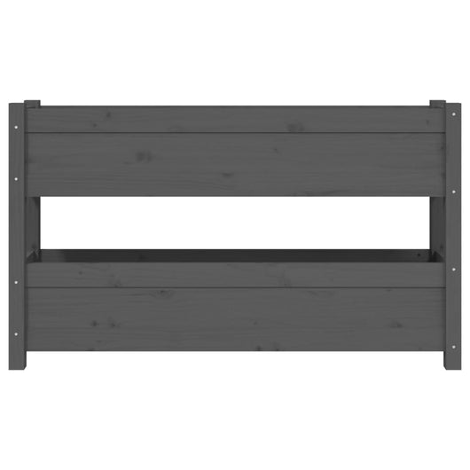 Vassoio per fioriera aiuola rialzata piante fiori terrazza giardino 112 x 25 x 66 cm legno massello di pino grigio 02_0037400