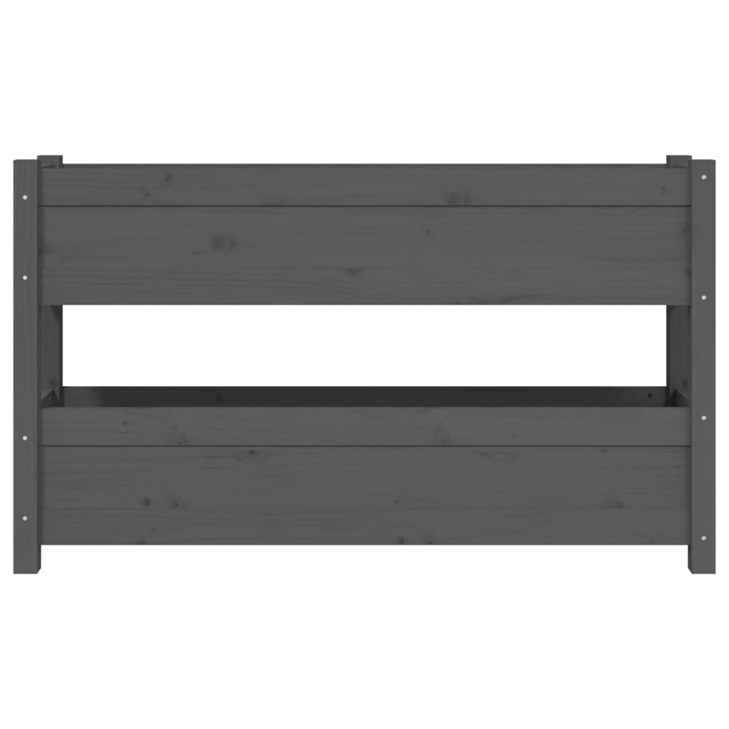 Fioriera Grigia 112x25x66 cm in Legno Massello di Pino 823929