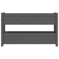 Fioriera Grigia 112x25x66 cm in Legno Massello di Pino 823929