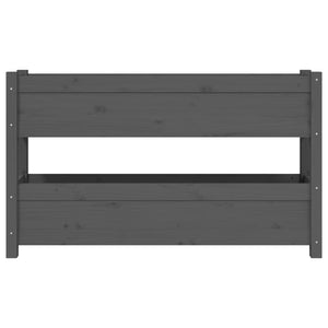 Fioriera Grigia 112x25x66 cm in Legno Massello di Pino 823929