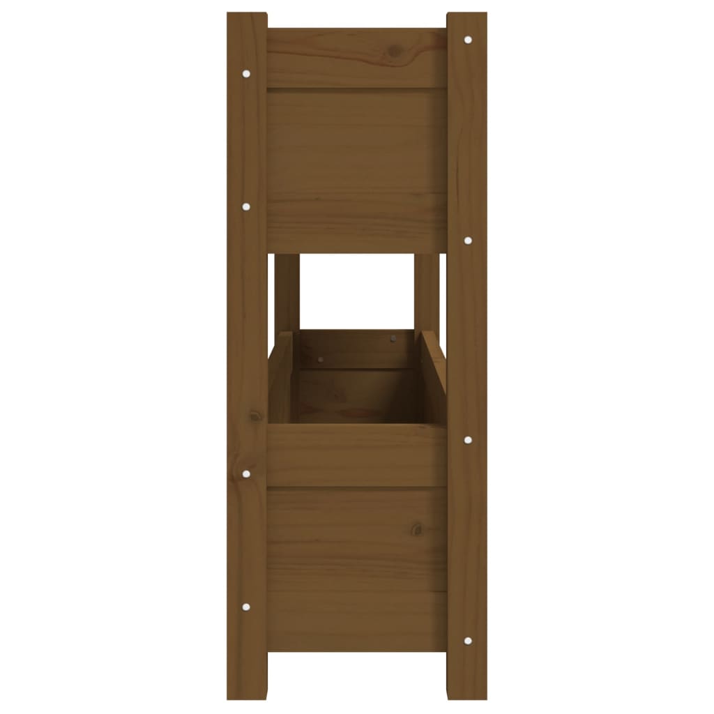 Fioriera Marrone Ambra 112x25x66 cm in Legno Massello di Pino