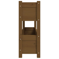 Fioriera Marrone Ambra 112x25x66 cm in Legno Massello di Pino