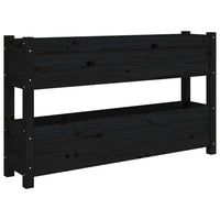 Fioriera Nera 112x25x66 cm in Legno Massello di Pino 823931