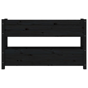 Fioriera Nera 112x25x66 cm in Legno Massello di Pino 823931