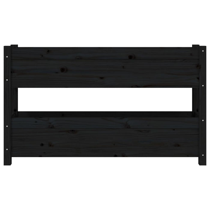 Fioriera Nera 112x25x66 cm in Legno Massello di Pino 823931