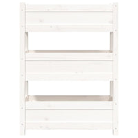 Fioriera-Vaso-Contenitore per Piante Bianca 77x25x104,5 cm in Legno Massello di Pino