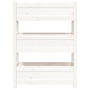 Fioriera-Vaso-Contenitore per Piante Bianca 77x25x104,5 cm in Legno Massello di Pino