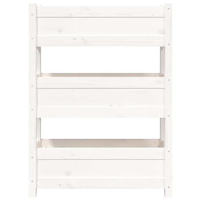 Fioriera-Vaso-Contenitore per Piante Bianca 77x25x104,5 cm in Legno Massello di Pino